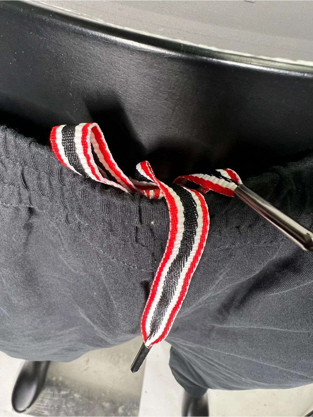 Hunter Black Jogger Pants with Red Trim Drawstring NWT